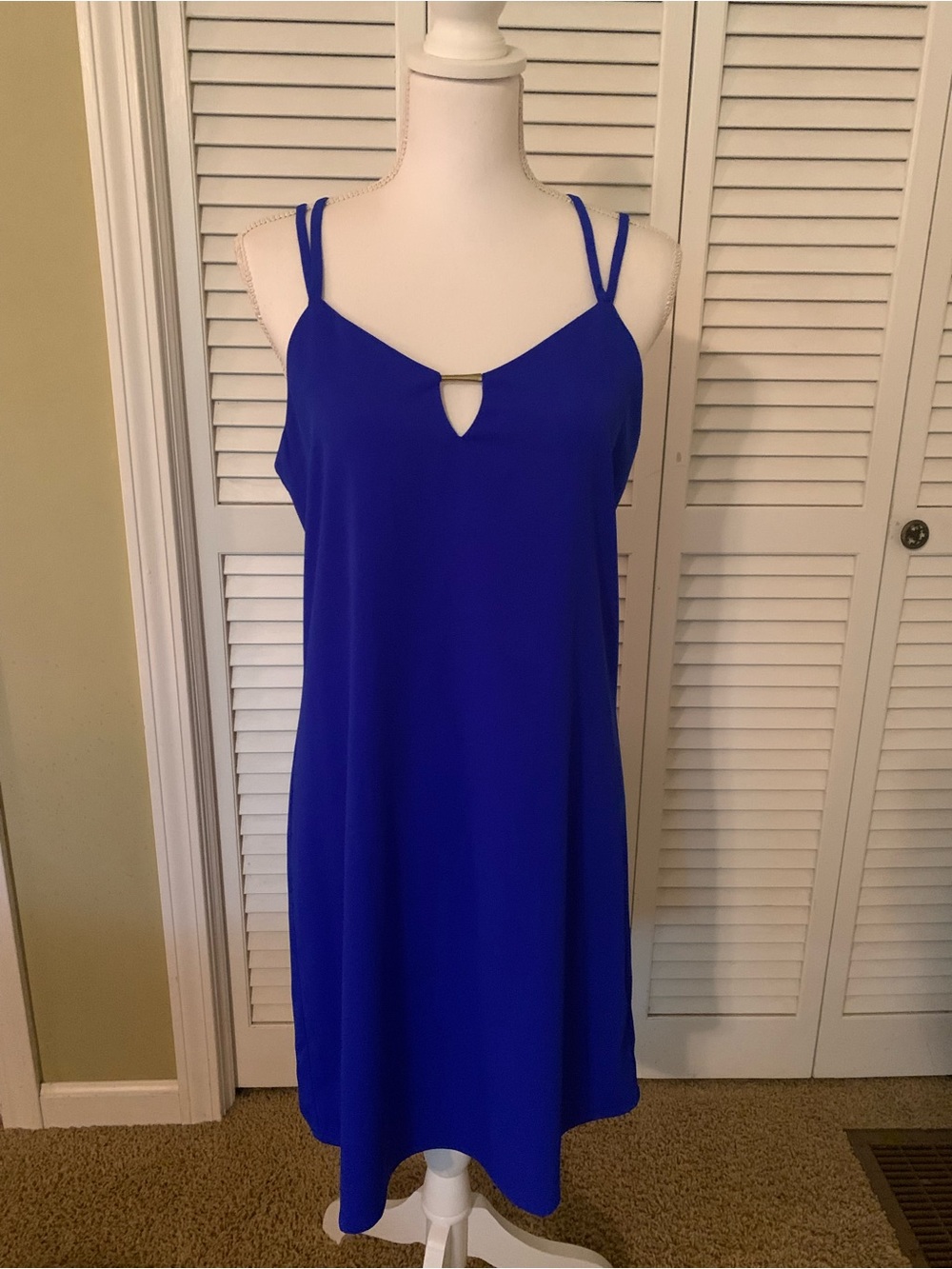 Skies Are Blue Royal Blue Double-Strap Slip Dress Size M